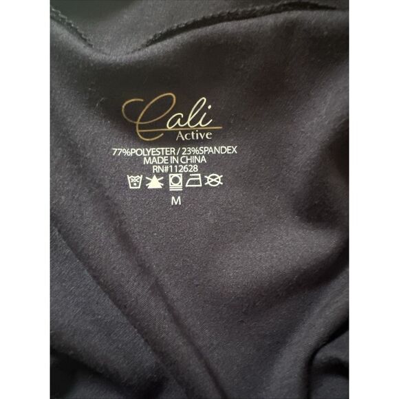 Womens Cali Active Size Navy Long M Sleeves Full Zip Form Fitting Track Jacket - Picture 6 of 6